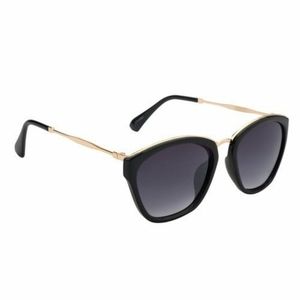FUN TIMES RETRO SUNGLASSES FOR WOMEN BLACK FRAME WITH BLACK LENS